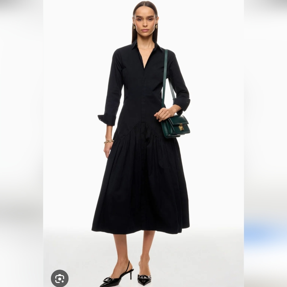 Polo Ralph Lauren Black Shirt Midi Day Dress Size 14